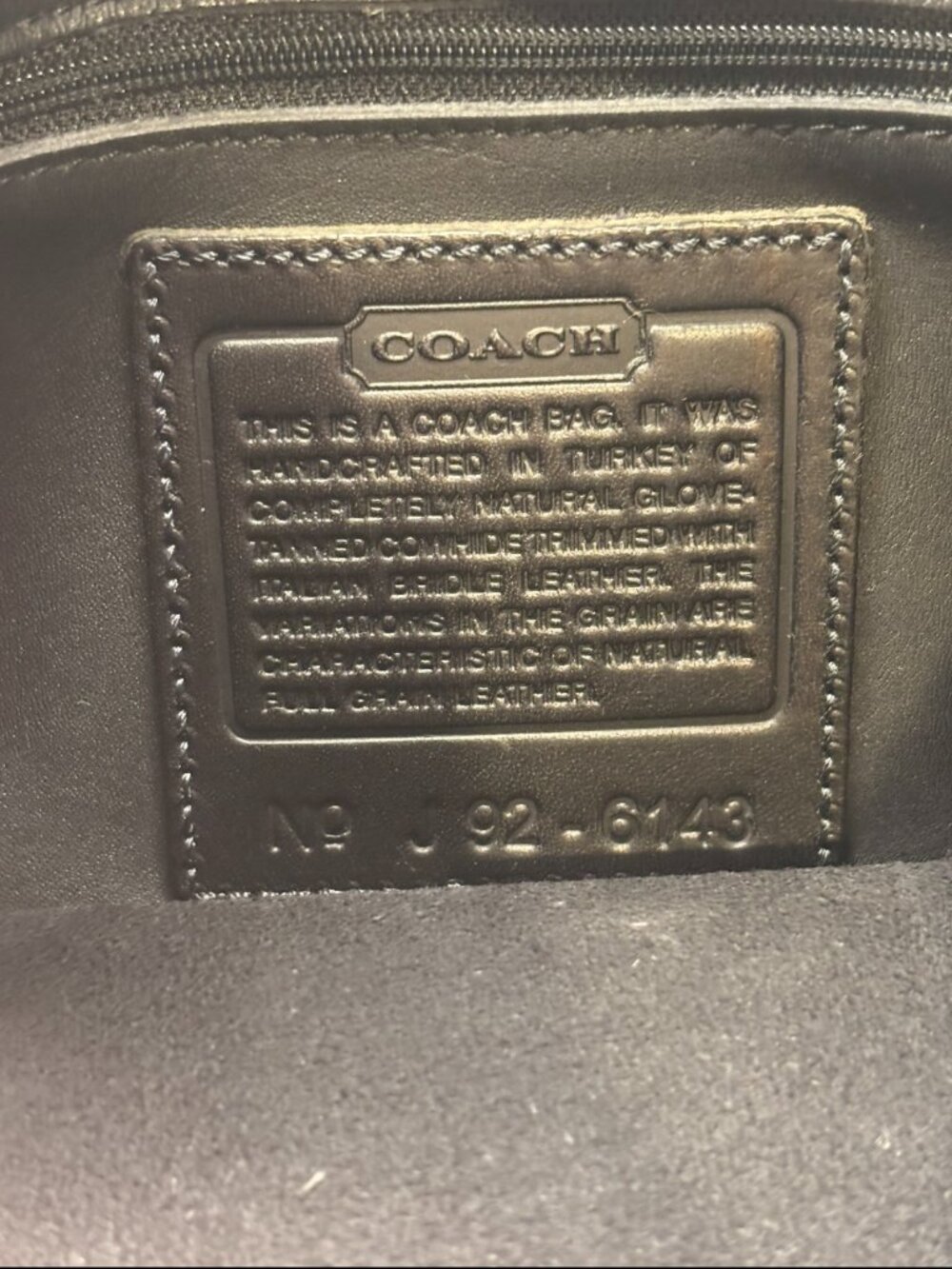 Vintage Coach Monterey Hobo Bag. Black Leather, Silver Hardware, #6143 - Picture 13 of 13